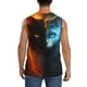 thumbnail image 4 of Balery Red And Blue Fire Cat Camisetas sin mangas para hombre, absorbe la humedad y protege contra el mal olor.-XX-Large, 4 of 7