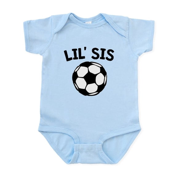 CafePress - Lil Sis Soccer Body Suit - Baby Light Bodysuit, Size Newborn - 24 Months