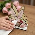 thumbnail image 4 of Easter Rabbit Napkin Holder Wooden Decorative Table Centerpiece for Holiday Dining & Party Decoration, 6.3x4.7x3.5 inches, 4 of 5