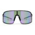 thumbnail image 2 of MTB Style Oversized Large Sport Shield Sport Plastic Sunglasses Slate - Purple Mirror, 2 of 4