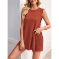 thumbnail image 5 of Jaimenalin Women'S Summer Sleeveless Casual Sweater Fit Tunic Tops and Shorts 2 Piece Beach Vacation Outfits Red XL, 5 of 8