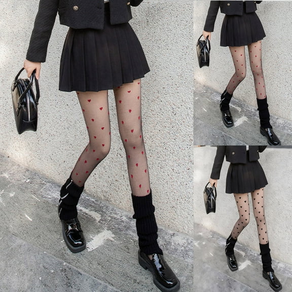 Sakmal Fleece Lined Black Tights Patterned Warm Pantyhose Winter Ladies Tight