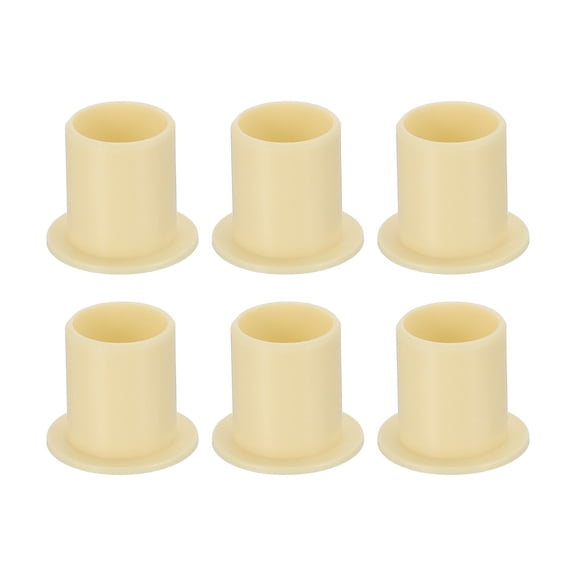 6 Pack Flanged Sleeve Bearing, Plastic Bushing ID 12mm x OD 14mm x Length 17mm POM Bushing, Yellow