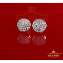 King of Bling's 10K Real Yellow Gold Real Diamond 0.75CT Men's/Women's Stud Round Earring