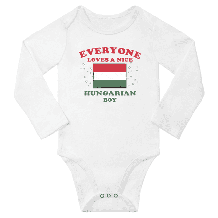 

Everyone Loves a Nice Hungarian Boy Baby Long Slevve Bodysuit Outfits (White 18-24 Months)