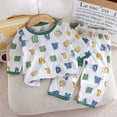 thumbnail image 2 of Kids Boy Pajamas Set Cartoon Pullover Top With Shorts Toddler Nightgown Summer Toddler Boys Pajamas 5-6 Years, 2 of 3