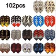 thumbnail image 1 of Juego de 102 alas de dardo, 17 patrones láser, pluma de dardo, hoja de dardo, accesorios para dardos, peso 59,5 g, 1 of 1