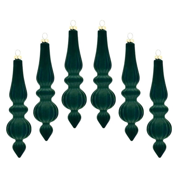 Hometravel Shaped Velvet Christmas Ornaments, Flocked Cone-Shaped Hanging Decor for Trees, Multi-Color Festive Decorations for Holiday Display, 6-Piece Hanging Set