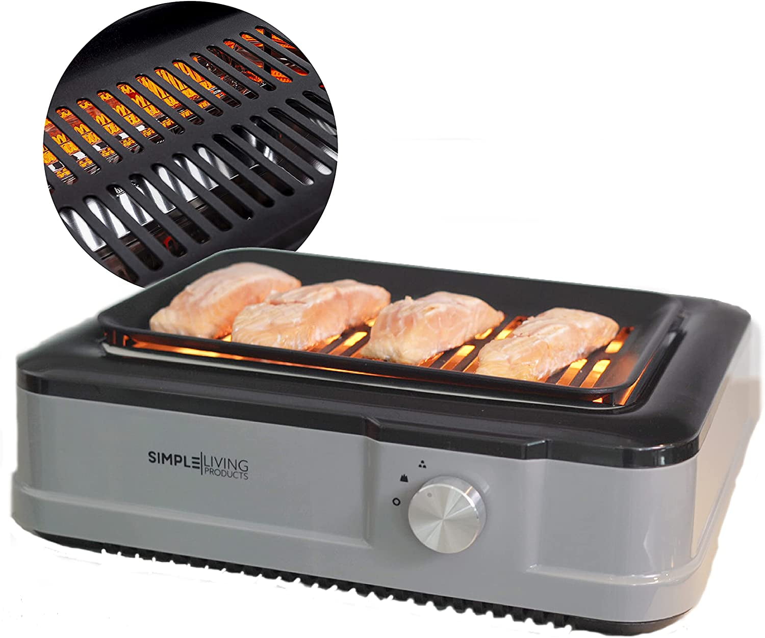 Simple Living Products Infrared Indoor Smokeless Grill Grey SLPSG