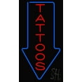 thumbnail image 1 of Tattoos LED Neon Sign 24" Tall x 13" Wide - inches Black Square Cut Acrylic Backing, with Dimmer - Premium built indoor Sign for Storefront, Store interior, Workshop, Studio., 1 of 7