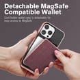 thumbnail image 3 of Vena vCommuteX for Apple iPhone 16 Pro Max Case, Wallet Case Compatible with MagSafe, Leather Flip Cover with Card Slot and Kickstand, Red, 3 of 8