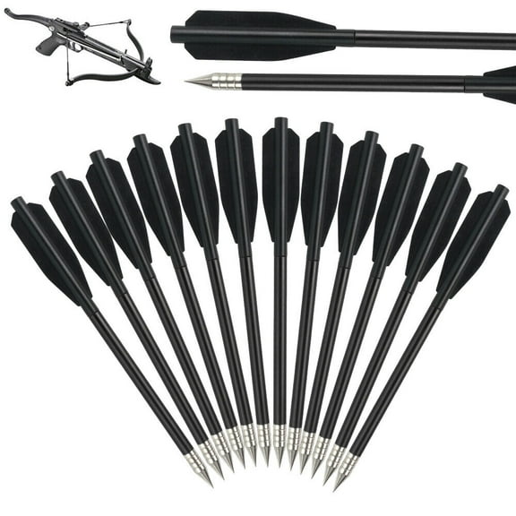 Cocobaby 12Pcs 6.25" Mini Crossbow Bolts Aluminium Crossbow Arrows for 50-80 LBS Pistol