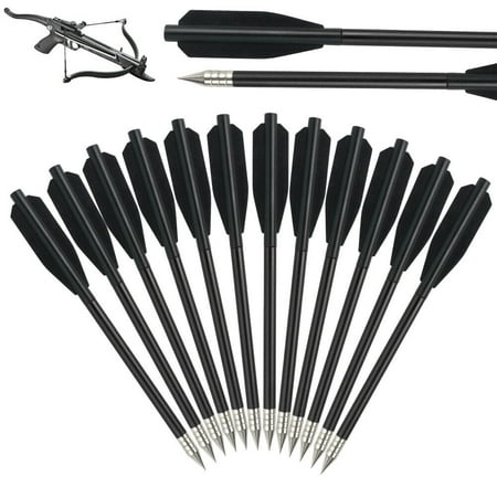 EROCK 12Pcs 6.25 Mini Crossbow Bolts Aluminium Crossbow Arrows for 50-80 LBS Pistol