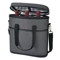 Kato Insulated 3 Bottle Wine Carrier Tote Cooler Bag for Travel Picnic Padded Champagne Glass Carrying Case