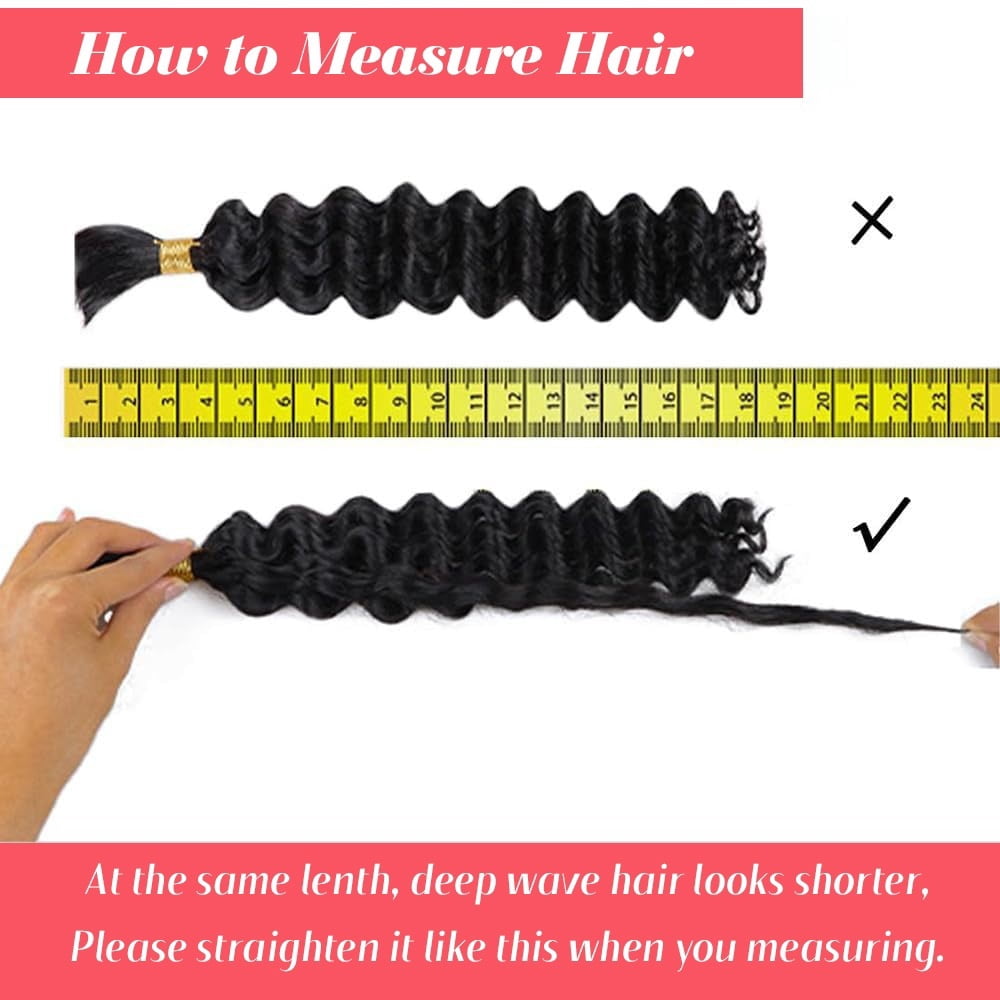 Human Braiding Hair 100g No Weft Deep Wave Bulk Human Hair Bundles for Boho Braids
