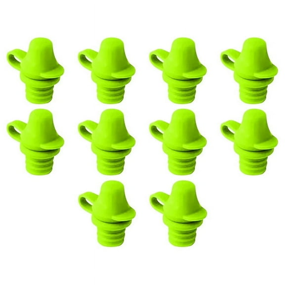 10pcs Portable No Spill Silicone Bottle Topper Spout Adapter with Water Leak Proof Topper Spout Green