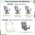 thumbnail image 6 of Aoodor 2Pcs Outdoor Patio Dining Chair Cushion Set, Fade and Water Resistant Polyester Fabric Cover with Ties and Zipper, 44''x21''x3.2'' - Gray, 6 of 8