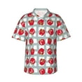 thumbnail image 2 of Goofa Sweet Red Fruit Hawaiian Shirt for Men, Unisex Summer Beach Casual Short Sleeve Button Down Shirts,Aloha Tropical Floral print shirt-3X-Large, 2 of 9