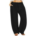 thumbnail image 2 of Sentmoon Loose Pants for Women Summer Oversized High Waist Woman Sweatpants with Pockets Loose Wide Leg Solid Color Breathable Beach Pants Fall Trendy for Running Cycling Workout XXL, 2 of 8