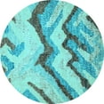 thumbnail image 1 of Ahgly Company Indoor Round Abstract Light Blue Modern Area Rugs, 4' Round, 1 of 4