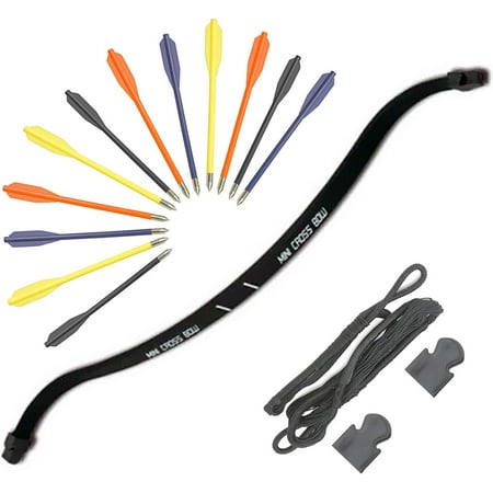 Crossbow Limb 80 lbs Fiberglass Bow Replacement for Hunting Crossbow Pack of 80 lb Crossbow String and Caps Pack of 12-Piece Plastic Arrows Set in Assorted Colors for Hunting Crossbow