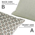 thumbnail image 4 of Fabdivine Thick Linen Block Print 14"X14" Decorative Lumbar Cover, Green, 4 of 4