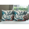 thumbnail image 3 of Ambesonne Nautical Throw Pillow Cover Pack of 4, Boat and Crashing Waves, 4 Pcs-40"x40", Cadet Blue and Dark Pink, 3 of 5