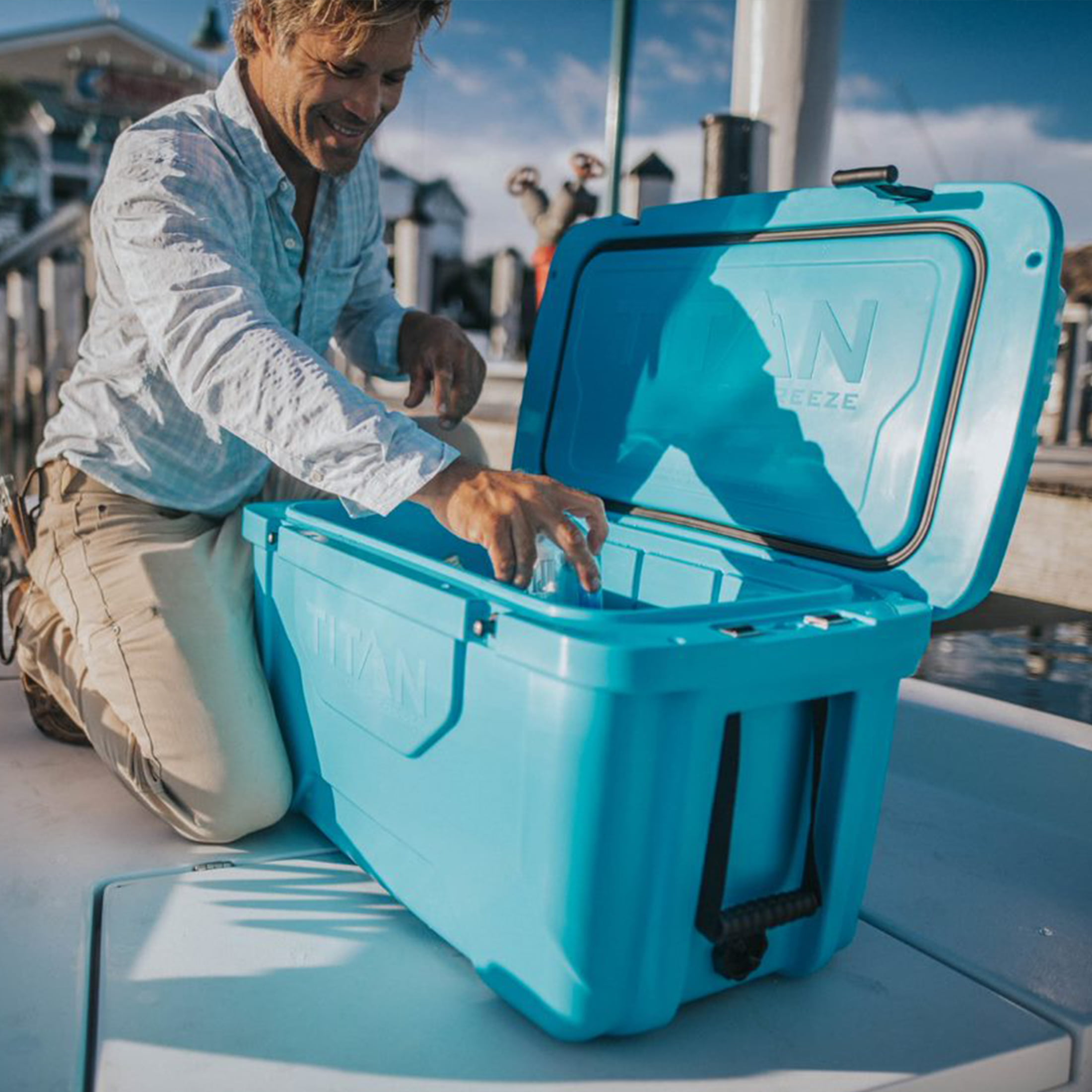 YETI Cooler - perfect fit in your raft. Blue Ridge Mountain
