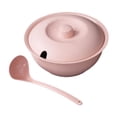 thumbnail image 4 of de vajilla para de paja de saludable Tazón de sopa resistente al calor para fideos Rosa claro, 4 of 8