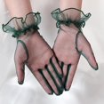 thumbnail image 3 of Verde oscuro: guantes cortos de mujer para bailes de graduación, fiestas de té y bodas, 3 of 5