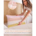 thumbnail image 5 of Colorful Stripe Pillow Cases Standard Size Set of 2, Smooth Satin Pillowcase for Hair and Skin, Modern Pink Red Yellow Vertical Striped Decorative Cooling Bed Pillow Covers with Zipper, 20x26 Inches, 5 of 5