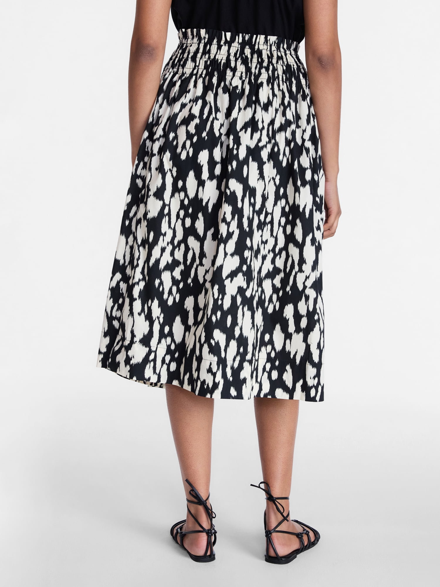 Time and Tru Women's Smocked Waist Cotton Midi Skirt, Sizes XS-XXXL