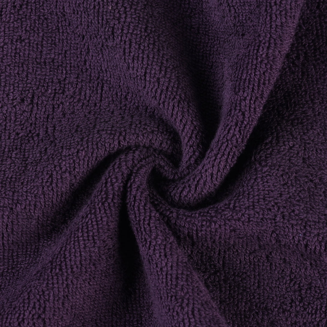 Superior Eco-Friendly Cotton Solid 12-Piece Eggplant Towel Set