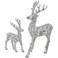 thumbnail image 2 of Kurt Adler Artificial Bark Standing White Deer Tabletop Décor, Set of 2, 2 of 6