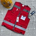 thumbnail image 7 of TCCFCCT Red Safety Vest for Men Women 9 Pockets High Visibility Reflective Vest for Safety, Work Vest with Reflective Strips, Meets ANSI/ISEA Standards, (X-Large), 7 of 7