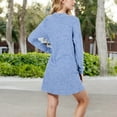 thumbnail image 5 of Women's Open Front Ribbed Knit Cardigan with Front Pockets - Medium, Blue, 5 of 7