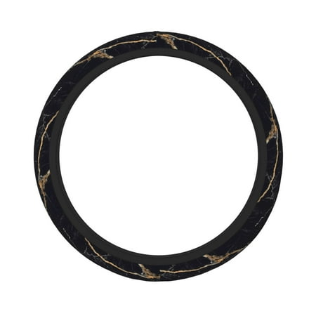 Double Thick Steering Wheel Cover 15.8in Durable Non-Slip Steering Wheel Cover Suitable For Most Vehicles Sedans Suvs Atvs Trucks Etc Natural Black Marble Vintage Texture High Resolution