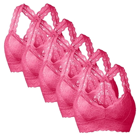 zuwimk Bras For Women Full Coverage Women s Matilda Unlined Plunge Underwire Bra with J-Hook Pink M