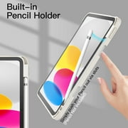 JETech Case for iPad (A16) 11th/10th Generation (2025/2022) with Pencil Holder, Clear Transparent Back Shell Slim Stand Shockproof Tablet Cover, Auto Wake/Sleep (White)