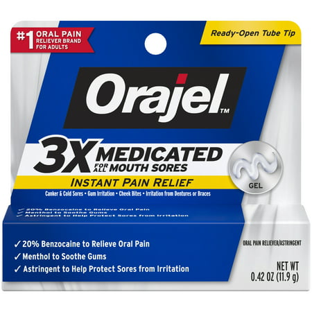 Orajel 3X Medicated For All Mouth Sores Gel .42 (Best Antiviral Medication For Cold Sores)