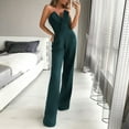 thumbnail image 2 of Lenpel Women's Sleeveless Jumpsuits Dressy Casual V Neck off Shoulder Wide Leg Rompers Elegant Jumpsuits, 2 of 6