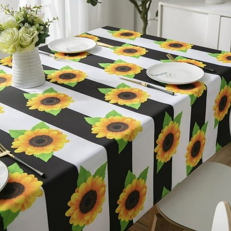 

Kitchen and dining room waterproof durable tablecloth sunflower pattern