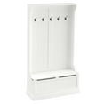 thumbnail image 3 of HOMCOM 3-in-1 Hall Tree Entryway Storage Bench with Coat Rack, Shoe Storage Cabinet, 5 Double Hooks, Anti-Tip Wall Anchor, Cream White, 3 of 10