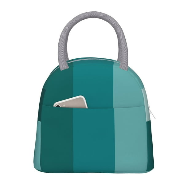 Balery Teal Color Bolsa de Almuerzo para Mujeres, Caja de Almuerzo, Bolsa de Almuerzo Pequeña Impermeable, Tote de Almuerzo Reutilizable con Gran Capacidad