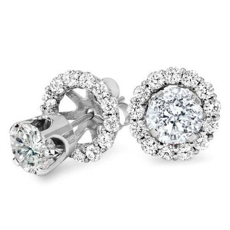 1.55Ct Diamond Studs & Earring Halo Jackets 14K White Gold | Walmart Canada