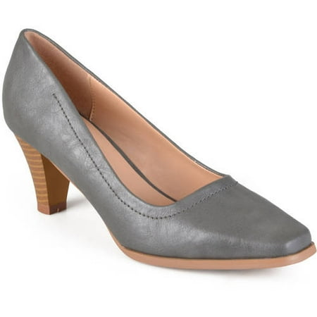 Black Wide Heel Classic Pump - Women's Lyla Stacked Heel Classic Pumps