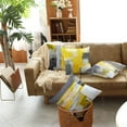 thumbnail image 6 of Set of 4 Modern Abstract Art Painting Yellow Gray 20x20 inch Throw Pillow Covers Outdoor Square Decorative Linen Cushion Pillows Case Hidden Zipper for Patio Playroom Couch Bed Living Room Décor, 6 of 6