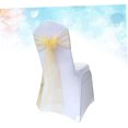 thumbnail image 2 of YQHWQ 10pcs Chair Back Decoration Organza Ribbon Ribbons Stool Bows Seat Decorations Chair Cover Ceremony Chair Back Yarn Chair Sashes Tulle Ribbon Chaise Golden Golden, 2 of 5