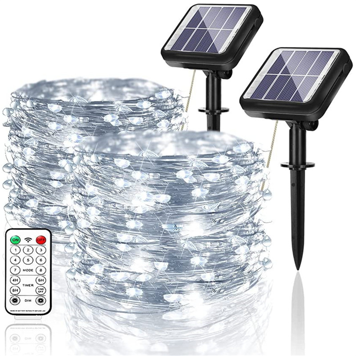 OCEST Outdoor Solar String Lights, 2 Pack 200 LED Solar Powered Fairy