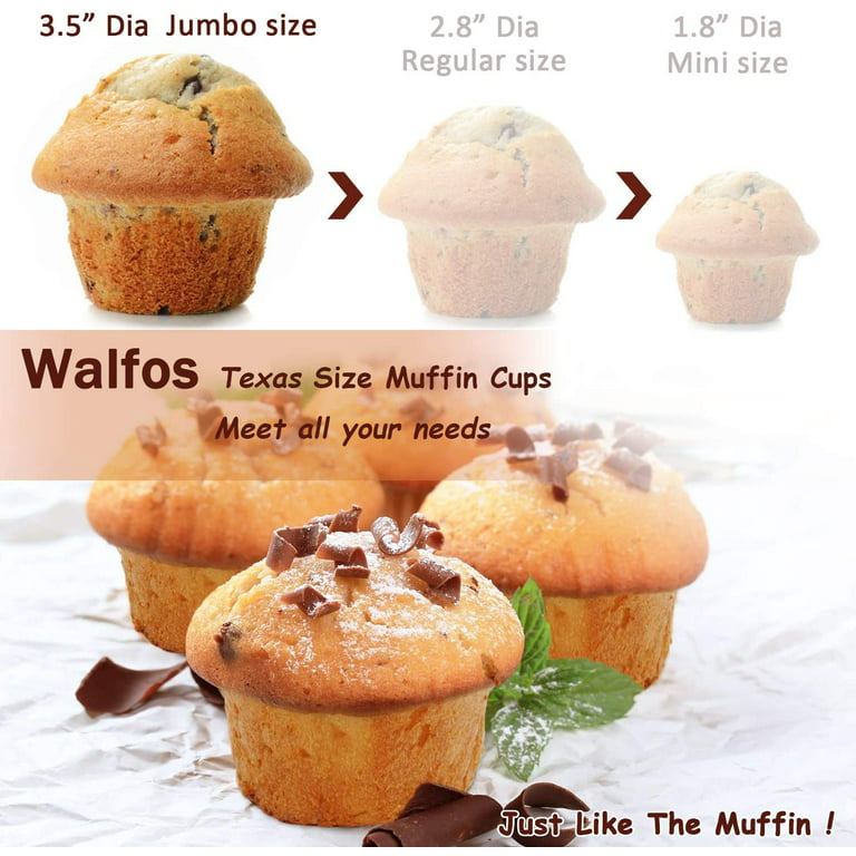 Jumbo Large Muffin Cups Paper Liners - MADE IN USA - Fluted Cupcake Holder  Cups for Baking - Food-Grade, Odorless, Non-Stick, Quick-Release wrappers 